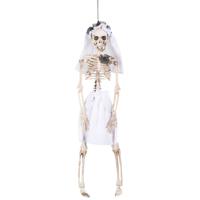 Horror hang decoratie skelet bruid pop - 41 cm - Halloween versiering hangende poppen - thumbnail