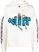 Off-White hoodie en maille à motif graffiti - Blanc - thumbnail