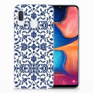 Samsung Galaxy A20e TPU Case Flower Blue