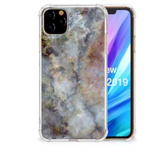 Apple iPhone 11 Pro Max Anti-Shock Hoesje Marmer Grijs