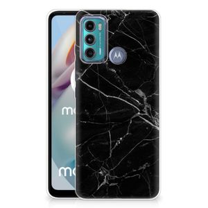 Motorola Moto G60 TPU Siliconen Hoesje Marmer Zwart - Origineel Cadeau Vader