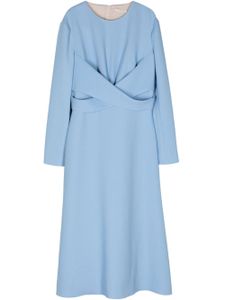 Emilia Wickstead robe mi-longue évasée Elta en crêpe - Bleu