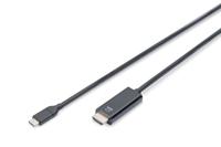 Digitus AK-300330-020-S video kabel adapter 2 m USB Type-C DisplayPort Zwart