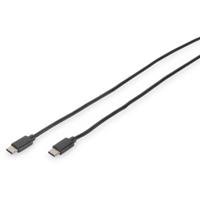 Digitus USB-kabel USB 3.2 Gen1 (USB 3.0 / USB 3.1 Gen1) USB-C stekker, USB-C stekker 1.00 m Zwart Rond, Stekker past op beide manieren, Afgeschermd (dubbel) - thumbnail