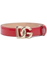 Dolce & Gabbana ceinture vernie à plaque logo - Rouge