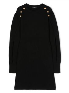 Balmain Kids robe nervurée à boutons - Noir