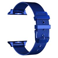By Qubix - Milanese met gesp bandje - Blauw - Compatible met Apple Watch 38mm / 40mm / 41mm / 42mm - Compatible Apple watch bandjes