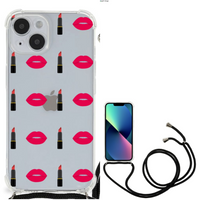 iPhone 14 Doorzichtige Silicone Hoesje Lipstick Kiss - thumbnail