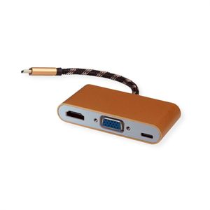 ROLINE 12.03.3155 laptop dock & poortreplicator USB 3.2 Gen 1 (3.1 Gen 1) Type-B Zwart, Goud, Wit