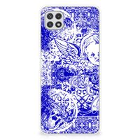 Silicone Back Case Samsung Galaxy A22 5G Angel Skull Blauw - thumbnail