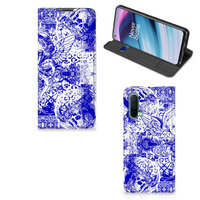 Mobiel BookCase OnePlus Nord CE 5G Angel Skull Blauw - thumbnail