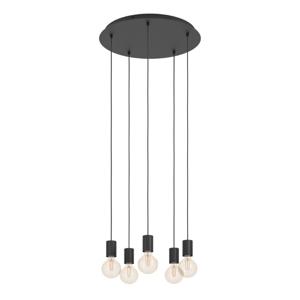 Stars of Light 5-lichts hanglamp Huebro zwart rond 390267