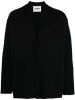 Jil Sander cardigan en laine à col v - Noir