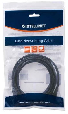 Intellinet 342070 RJ45 Netwerkkabel, patchkabel CAT 6 U/UTP 3.00 m Zwart 1 stuk(s)