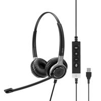 Sennheiser SC 660 ANC USB (508311) – dubbelzijdige (Binaural) zakelijke headset voor Skype for Business - met HD-geluid, microfoon met actieve ruisonderdrukking en USB-aansluiting, zwart