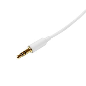 StarTech.com 2 m witte Slim 3,5 mm stereo/audiokabel M/M