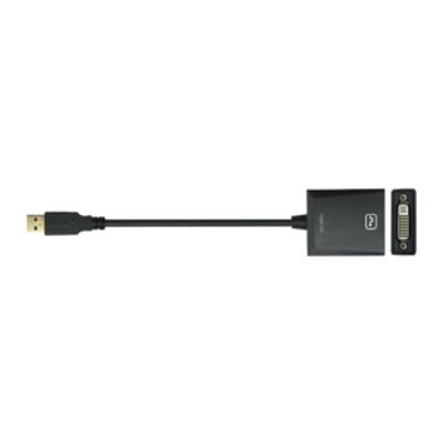 LogiLink UA0232 USB / DVI Adapter [1x USB 3.2 Gen 1 stekker A (USB 3.0) - 1x DVI-bus 24+5-polig] Zwart 10.00 cm
