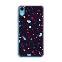 Dark Rounded Terrazzo: iPhone XR Transparant Hoesje - thumbnail