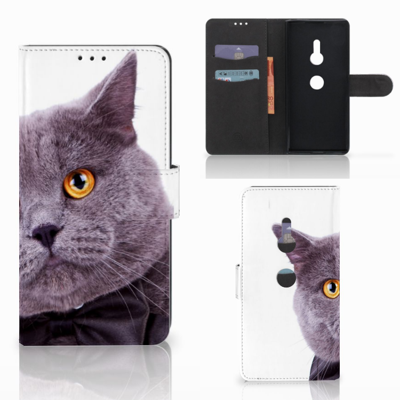 Sony Xperia XZ3 Telefoonhoesje met Pasjes Kat