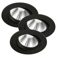 Inbouwspot zwart 3-Pack Nordlux 'Fremont' LED 3x5,5W dimbaar 2700K