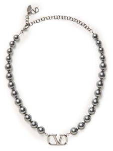 Valentino Garavani collier à détail VLogo Signature Swarovski - Argent