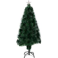 Fiber optic kerstboom- sterren led lampjes en piek - 60 cm - 8 functies - kunstboom