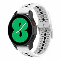 By Qubix - Compatible met Garmin Forerunner 255 - Dot Pattern bandje - Wit - Compatible Garmin bandje - Bandbreedte: 22mm