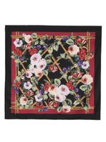 Dolce & Gabbana foulard en soie à fleurs - Noir