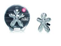 Mr&Mrs Fragrance Niki Auto Luchtverfrisser Met Refill Pure, Metal Silver, Normaal