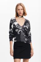 Trui met krantenprint - BLACK - M