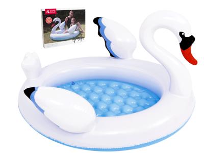 Opblaasbaar Zwaan Zwembad - Wit/Blauw - 108X95X65X65Cm
