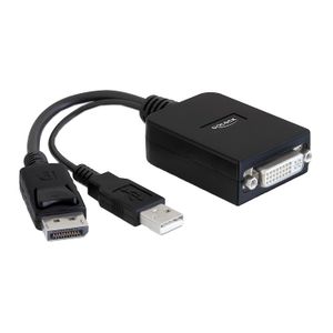 DeLOCK Adapter DisplayPort > DVI-I adapter + USB (23cm), Actief