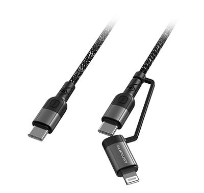 4smarts ComboCord CL USB-C / USB-C en Lightning Kabel - 1.5m - Zwart 4smarts ComboCord CL USB-C / USB-C en Lightning Kabel - 1.5m - Zwart