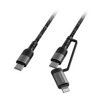 4smarts ComboCord CL USB-C / USB-C en Lightning Kabel - 1.5m - Zwart