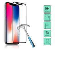 Protective Tempered Curve Glass Film Screen Protector Guard H9 Apple iPhone X transparent / black