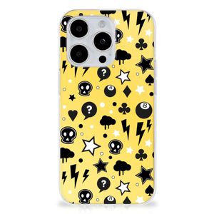 Silicone Back Case iPhone 15 Pro Punk Geel