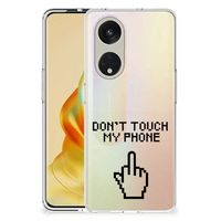 OPPO Reno8 T 5G Silicone-hoesje Finger Don't Touch My Phone - thumbnail