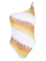 Missoni maillot de bain asymétrique à motif zigzag - Blanc - thumbnail