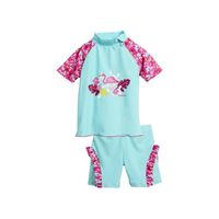 Playshoes tweedelige zwemsuit Flamingo Fuchsia Aqua Maat - thumbnail