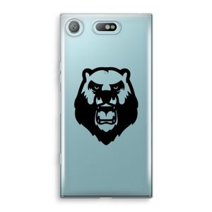 Angry Bear (black): Sony Xperia XZ1 Compact Transparant Hoesje