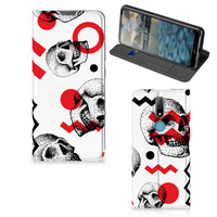 Mobiel BookCase Nokia 2.4 Skull Red - thumbnail