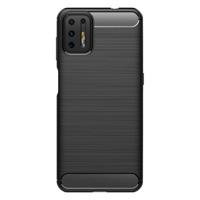 Shop4 - Motorola Moto G9 Plus Hoesje - Zachte Back Case Brushed Carbon Zwart