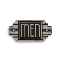 GIETIJZEREN ART DECO UITHANGBORD "MANNEN" - thumbnail