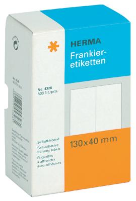 Etiket herma frankeer 4328 130 x 40 mm dubbel 500 st