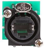 Neutrik ne8fav-yk RJ45 zwart, groen, zilver aderconnector - verbindingsdraden (25,5 mm, 33,1 mm, 30,6 mm, zwart, groen, zilver, Tia/EIA, iec11801, UL 94 V-0, 30 – 80 °C)