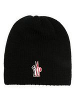 Moncler Grenoble bonnet à logo appliqué - Noir - thumbnail