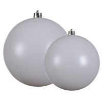 Grote kerstballen 2x stuks wit 14 en 20 cm kunststof - thumbnail