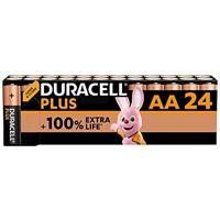 Duracell Plus AA-batterijen (24 stuks) - 1,5V-alkaline batterijen - Gaan tot 100% langer mee - Betrouwbaar voor dagelijks gebruikte apparaten - 0% plastic verpakking - 10 jaar te bewaren - LR6 MN1500