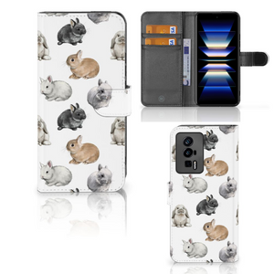 Telefoonhoesje met Pasjes voor Xiaomi Poco F5 Pro Konijntjes