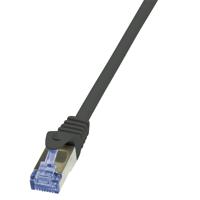 LogiLink CQ3073S RJ45 Netwerkkabel, patchkabel CAT 6A S/FTP 5.00 m Zwart Vlambestendig, Snagless 1 stuk(s)